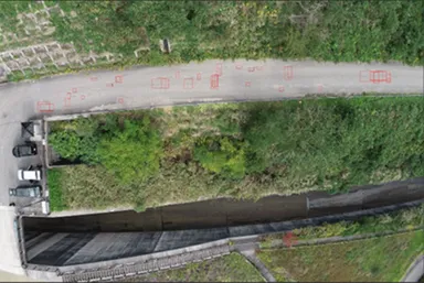 <ドローンから取得した画像のAI判読>