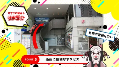 すすきの駅から徒歩5分