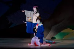 左：尾上菊之丞、右：八代目尾上菊五郎（撮影当時菊之助）