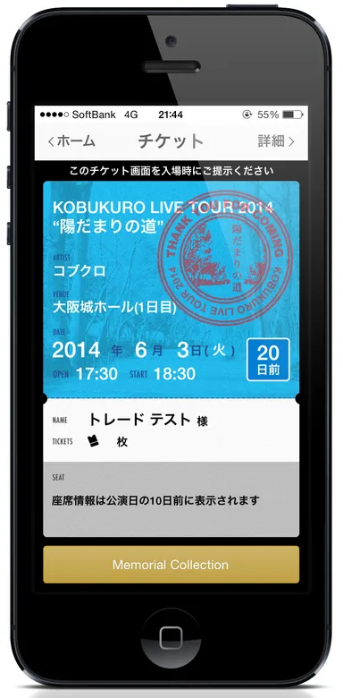 電子チケット券面イメージ