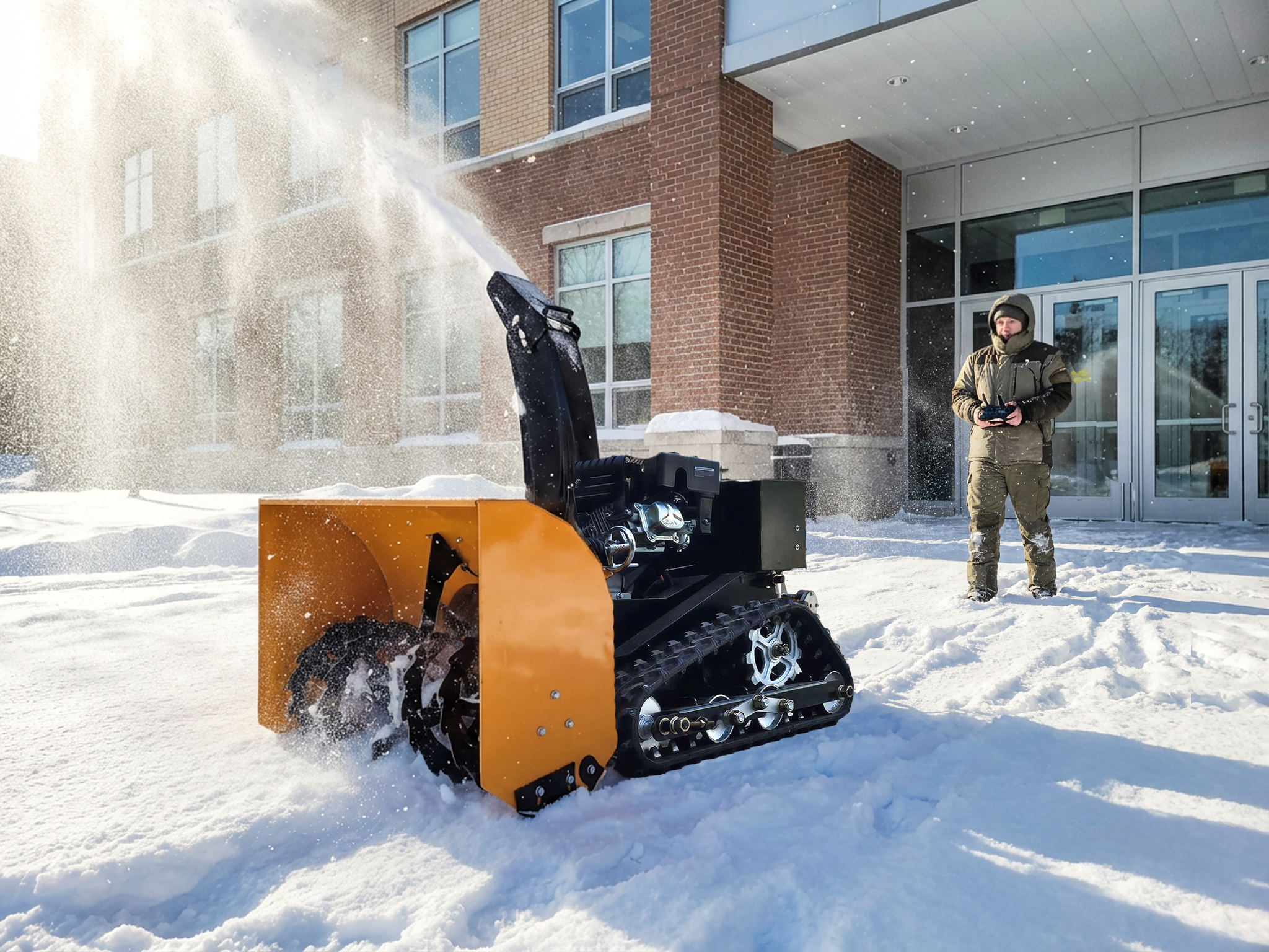 人が雪に挑む時代は終わる？” 遠隔操作ラジコン除雪機「ユキゾー