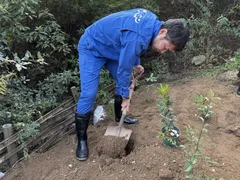 見本園を整備する様子