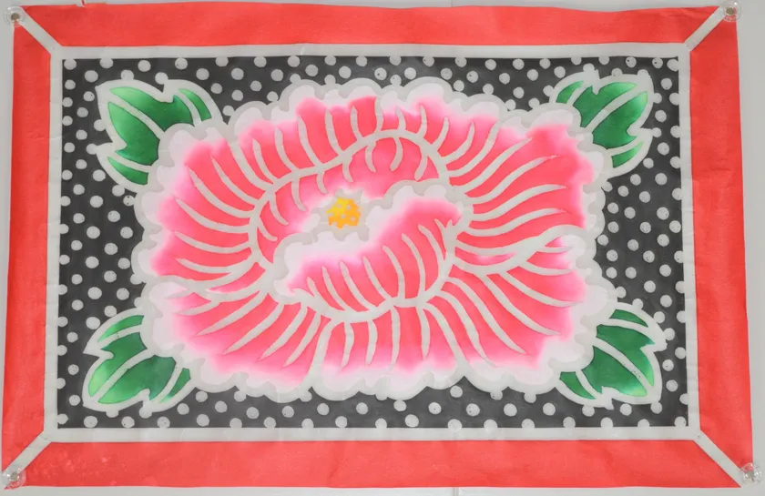 牡丹 ※津軽扇美会(約)縦53センチ×横80センチ