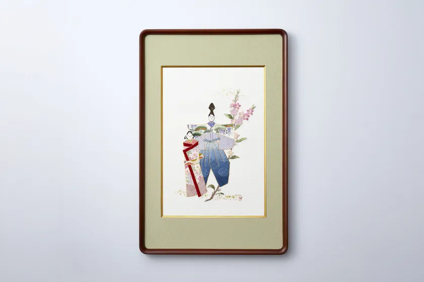 <江戸刺繍> 刺繍額「ひな」 275,000円(現品限り)