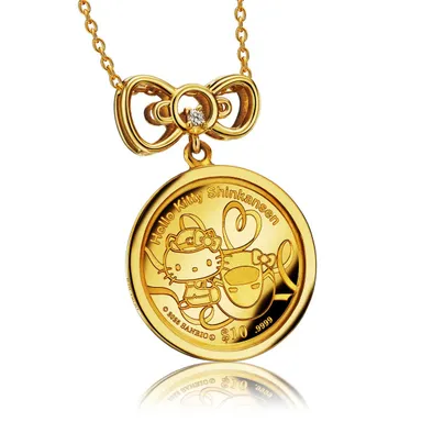 ハローキティ新幹線コインペンダント正面２