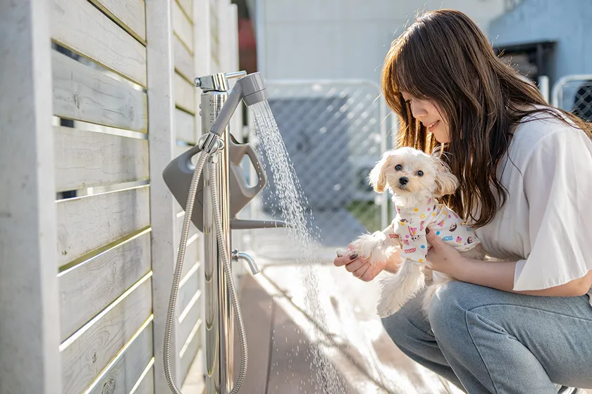 わんちゃんと宿泊(太陽の棟足洗い場)