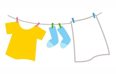 洗濯物をたたむ