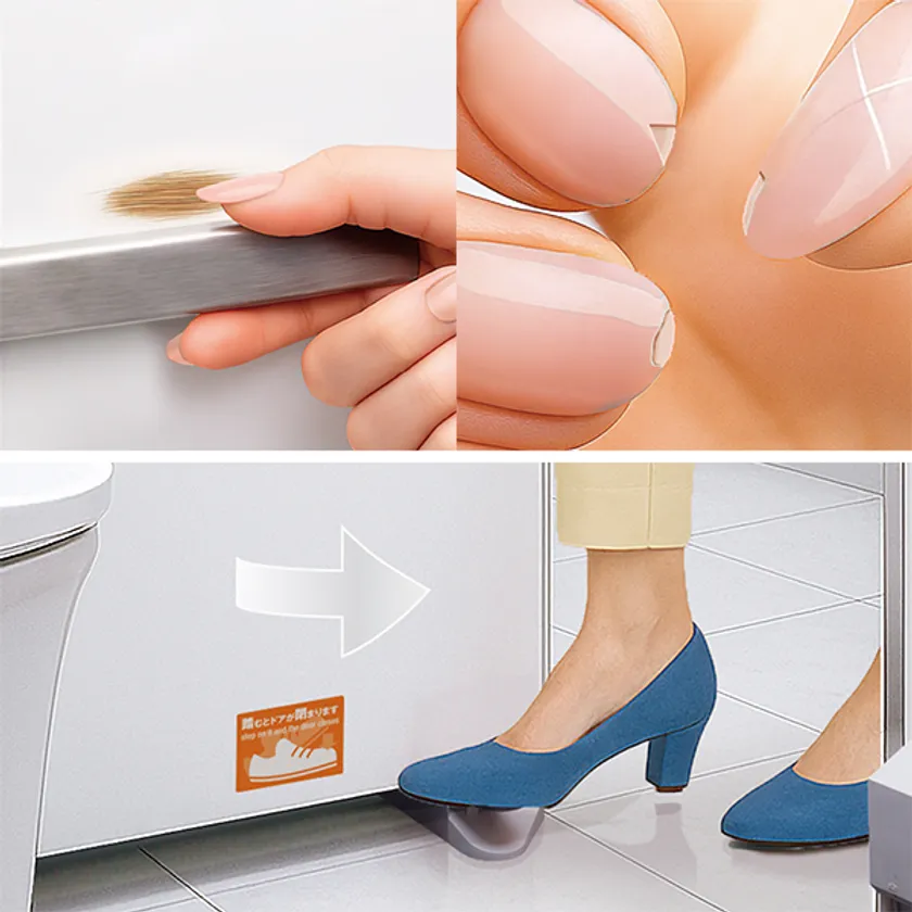 足で操作するので爪の傷も気になりません