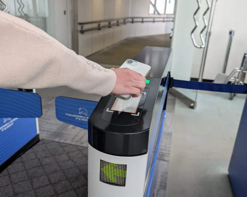 徒歩乗船のオンライン乗船券読み込みイメージ