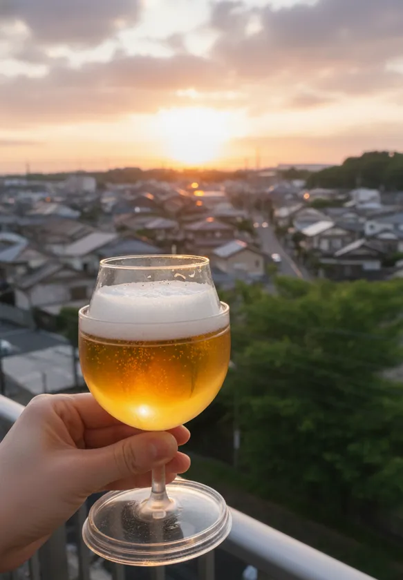 筒居外飲みビール画像