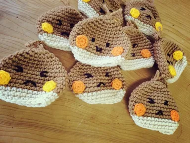 アクリル毛糸使用「栗のエコタワシ」