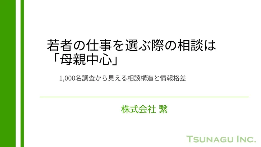 若者の仕事を選ぶ際の相談は「母親中心」