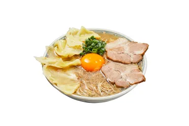 「三代目 博多 だるま」月見ワンタンメン