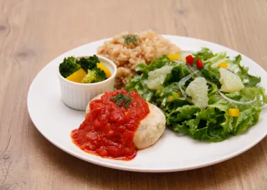 おからのしっとりハンバーグプレート