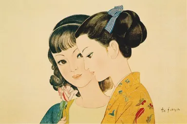 蕗谷虹児作品「薔薇と少女」