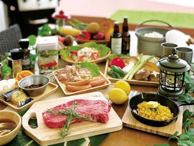 地元食材をふんだんに使ったバーベキュー