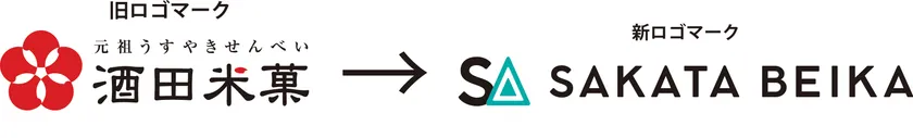 酒田米菓新旧ロゴマーク