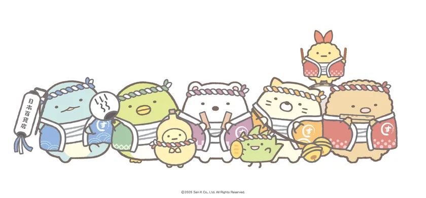 「日本百貨店×すみっコぐらし」描き下ろしイラスト