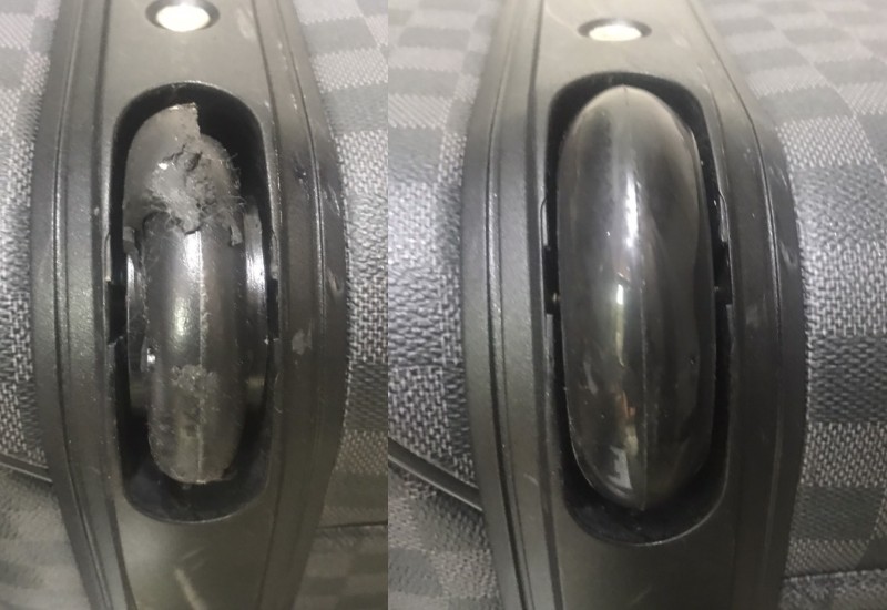 スーツケース修理・カスタマイズ作業の様子