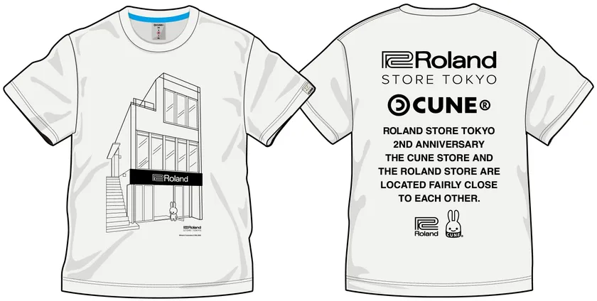 Roland Store Tokyo × CUNE T-Shirt (WHITE)デザインイメージ