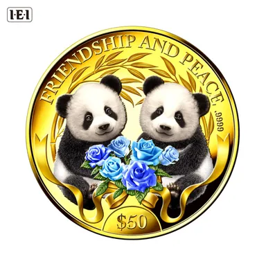 双子パンダコイン正面