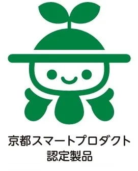 京都スマートプロダクト認定ロゴ。環境性・社会性・技術力の観点から評価された製品に付与される認定マーク。
