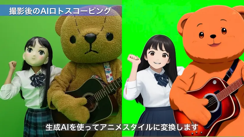 実写をアニメに変化