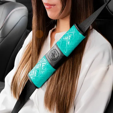 シートベルトパッドII SSモデル モノグラムレザーオーシャンブルー【HA750-01-01】