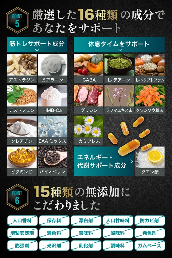 厳選した16種類の成分であなたをサポート