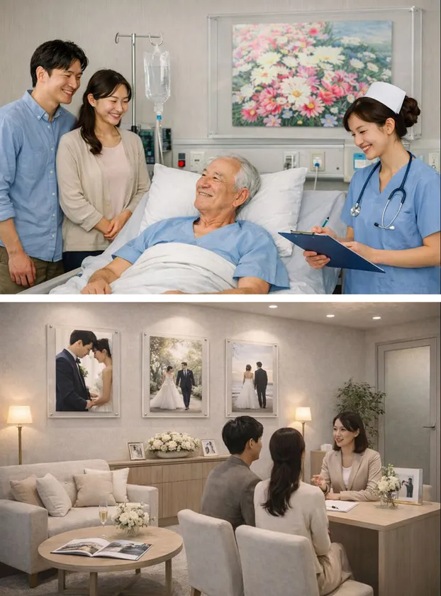 (上)病院/(下)ブライダルサロン