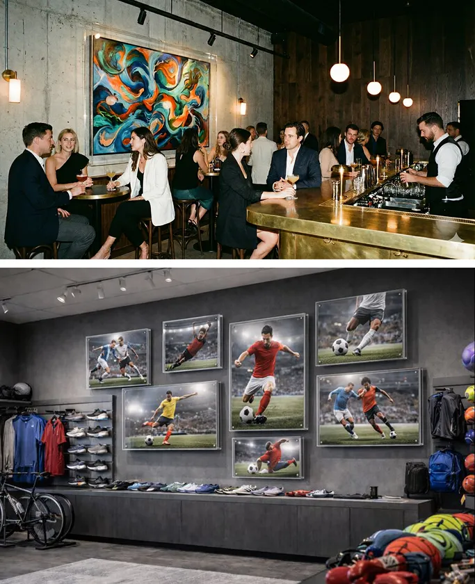 (上)バー/(下)スポーツショップ