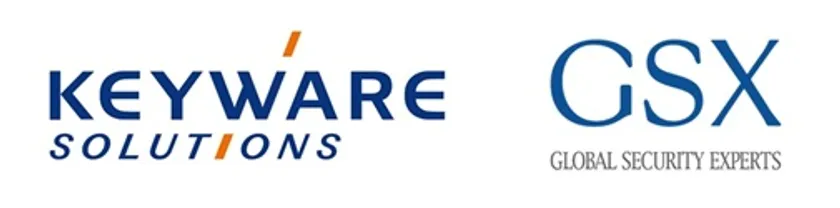 (左)キーウェアソリューションズ株式会社ロゴ、(右)グローバルセキュリティエキスパート株式会社ロゴ