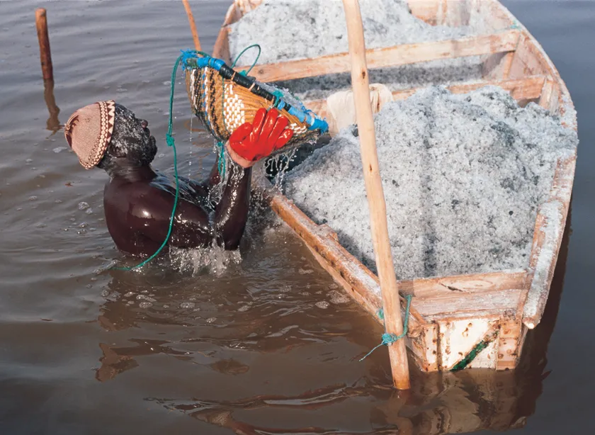 (Photo_03) ラック・ローズと呼ばれるレトバ塩湖 (セネガル) 2001年頃 撮影:片平孝