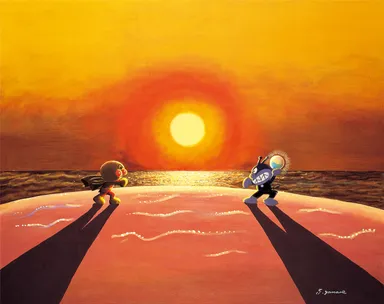 「夕陽の決闘」1998年 (C)やなせたかし　(公財)やなせたかし記念アンパンマンミュージアム振興財団蔵