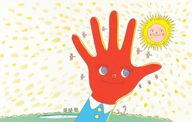 「てのひらを太陽に」制作年不明 (C)やなせたかし　(公財)やなせたかし記念アンパンマンミュージアム振興財団蔵