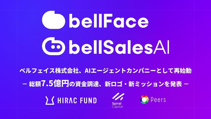 ベルフェイス株式会社、AIエージェントカンパニーとして再始動
　-総額7.5億円の資金調達、新ロゴ・新ミッションを発表-