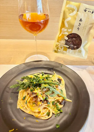 「あさり佃煮のクリームパスタ」