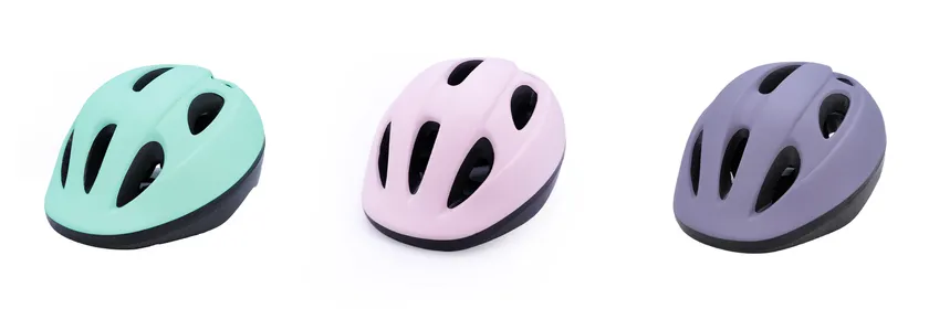 キッズヘルメットグリーン / ピンク / グレー