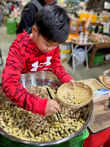 お箸でつまみ取り・落花生