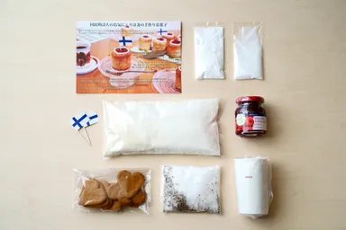 レシピに必要な粉類や砂糖は全て軽量済みでキットに含まれます。