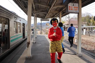 過去の節分豆まきトレインの様子2