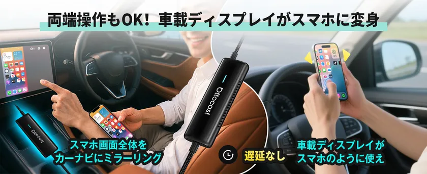 スマートフォン画面を車載ディスプレイに表示できるデバイス