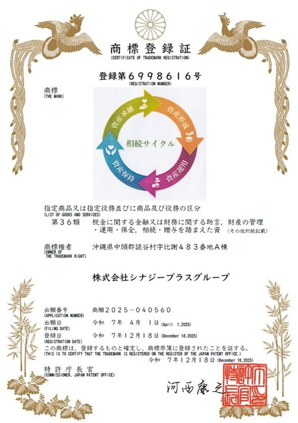 シナジープラスグループ提唱の
「相続サイクル」が2025年12月18日に商標登録