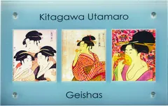 喜多川歌麿『芸者』10ドル縁なしカラー銀貨3種セット