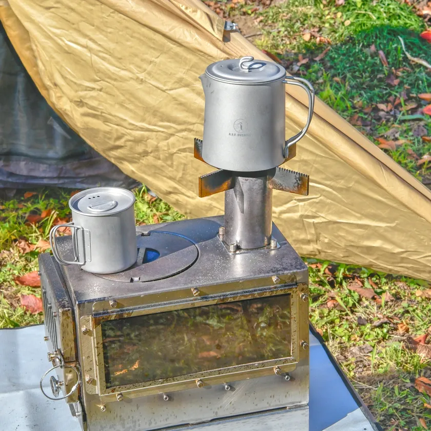 チタン製マグカップ 420ml 蓋付き 一層式 目盛り付き4