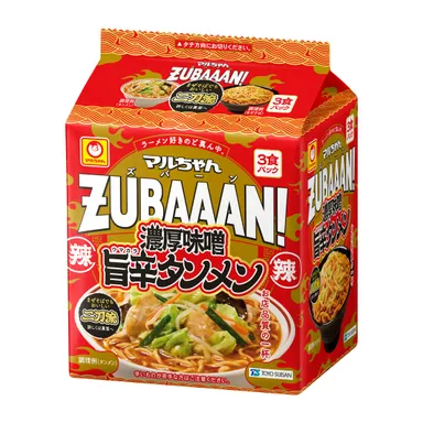 「マルちゃんZUBAAAN!　濃厚味噌旨辛タンメン　3食パック」