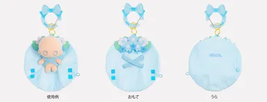 広げた状態の使用例・おもて・うら【ブーケ ブルー】