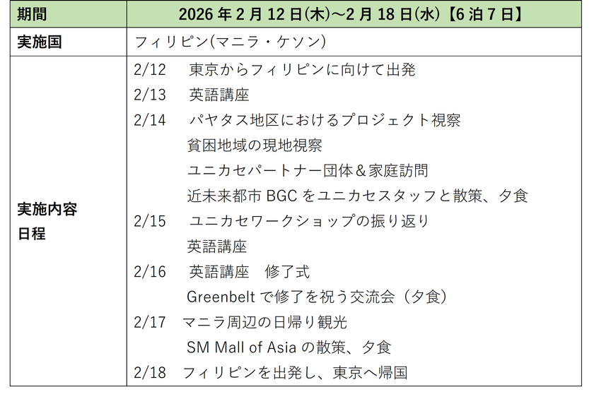 第一学院高等学校(通信制高校)、国際問題の
理解を目的とした「フィリピン短期留学」を
2026年2月12日(木)~18日(水)に開催
