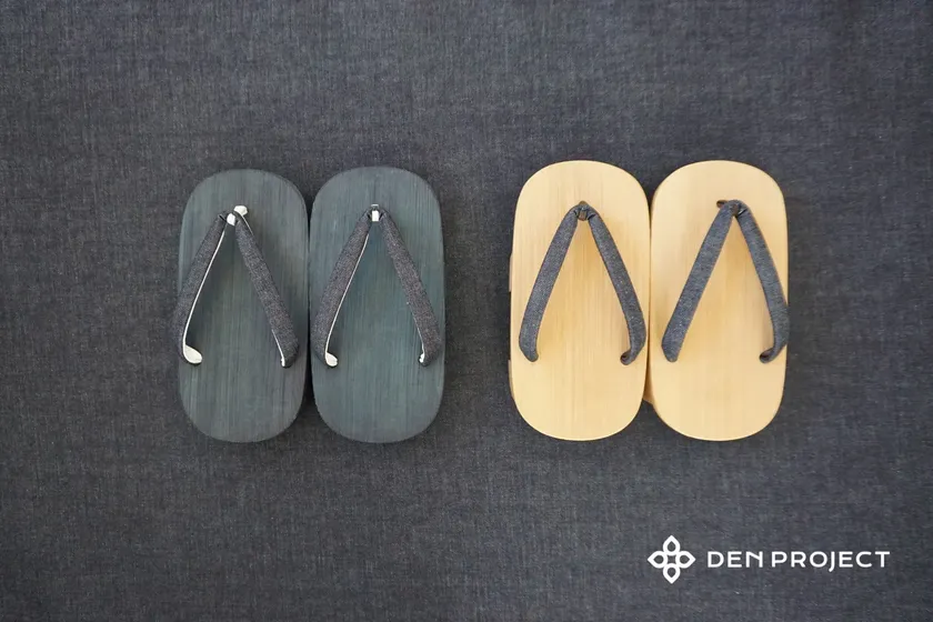 ねずこ下駄 茶綿デニム鼻緒 1