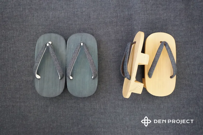 ねずこ下駄 茶綿デニム鼻緒 2